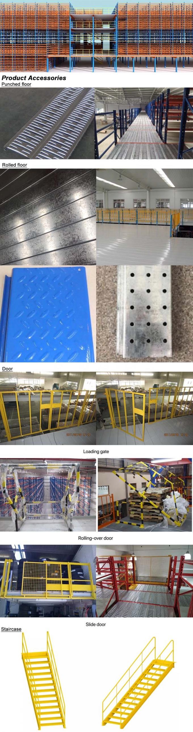 Verpakkingsruimte Metalen mezzanine rack Structurele samenstelling voor opslag op hoge niveaus 1